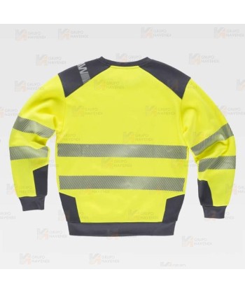 Sudadera con cintas reflectantes segmentadas amarillo flúor gris