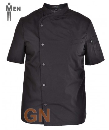 Chaqueta de cocina de hombre con los costados transpirables negra