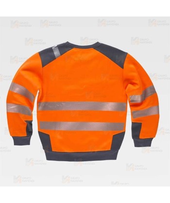 Sudadera con cintas reflectantes segmentadas naranja flúor gris