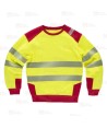Sudadera con cintas reflectantes segmentadas amarillo flúor y rojo