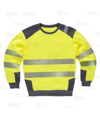 Sudadera con cintas reflectantes segmentadas amarillo flúor gris