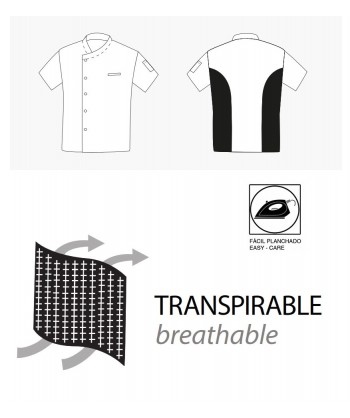 Chaqueta de cocina de hombre con los costados transpirables