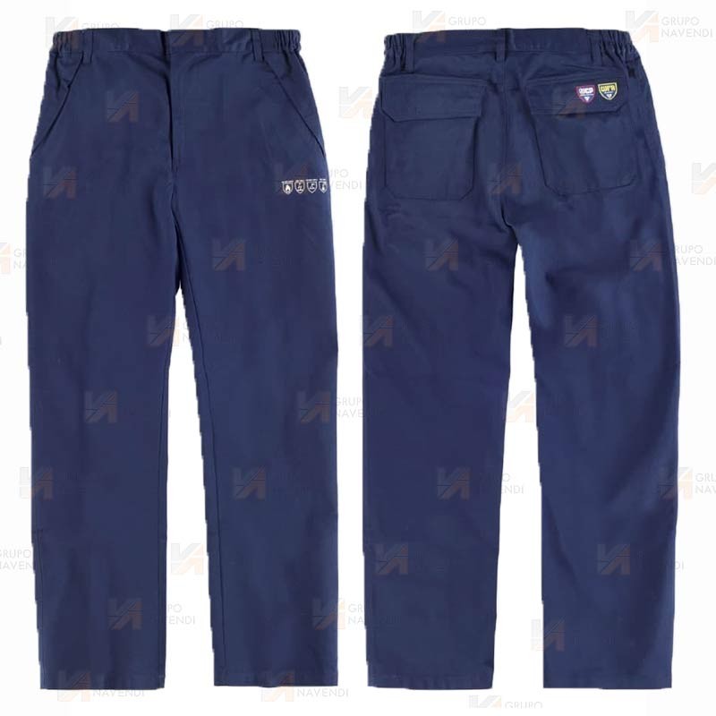 Pantalones ignífugos, con protección a productos químicos color azul marino