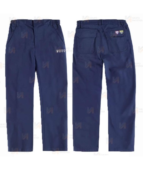 Pantalones ignífugos, con protección a productos químicos color azul marino