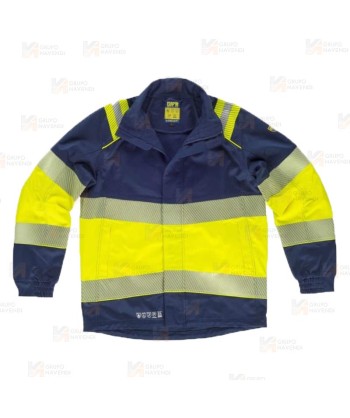 Cazadora ignífuga para soldadura y arco eléctrico con cintas segmentadas