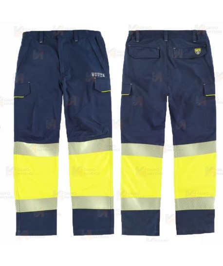 Pantalón ignífugo para soldadura y arco eléctrico con cintas segmentadas