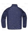 Chaqueta de cuello alto con tejido elástico combinada con tejido acolchado