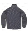 Chaqueta de cuello alto con tejido elástico combinada con tejido acolchado