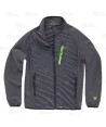 Chaqueta de cuello alto con tejido elástico combinada con tejido acolchado