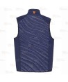 Chaleco de cuello alto con tejido elástico combinado con tejido acolchado color azul marino y naranja flúor