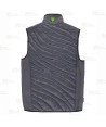 Chaleco de cuello alto con tejido elástico combinado con tejido acolchado color gris y verde flúor