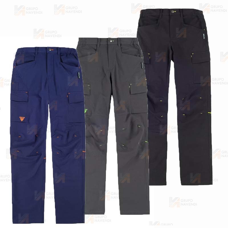 Pantalón multibolsillos laboral con tejido elástico