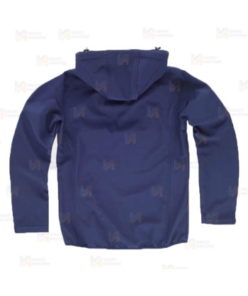 Cazadora softshell económica con doble capa color azul marino