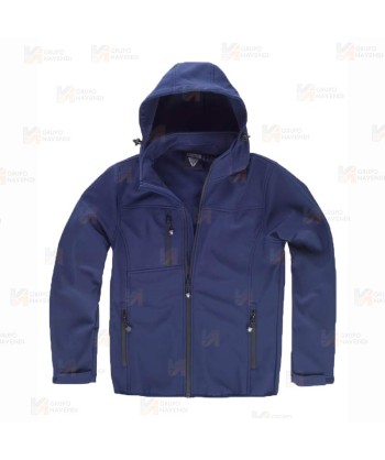 Cazadora softshell económica con doble capa color azul marino