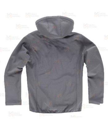 Cazadora softshell económica con doble capa color gris