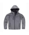 Cazadora softshell económica con doble capa color gris