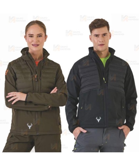 Cazadora softshell acolchada especial para caza o pesca