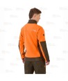 Cazadora softshell bicolor especial para caza o pesca color verde caza y naranja flúor