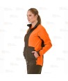 Cazadora softshell bicolor especial para caza o pesca color verde caza y naranja flúor