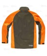 Cazadora softshell bicolor especial para caza o pesca color verde caza y naranja flúor