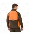 Cazadora softshell bicolor especial para caza o pesca color verde caza y naranja flúor