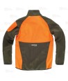 Cazadora softshell bicolor especial para caza o pesca color verde caza y naranja flúor