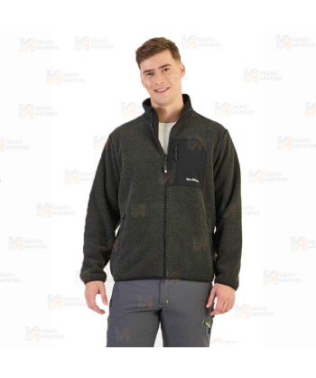 Chaqueta polar extra suave de doble capa color antracita/negro