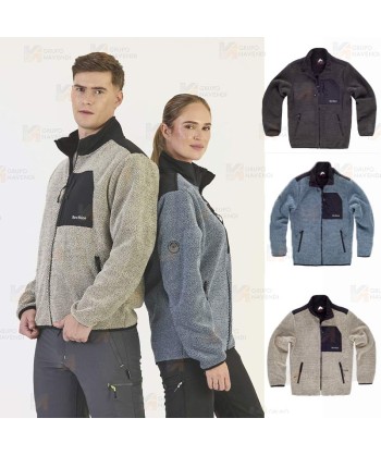 Chaqueta polar extra suave de doble capa color crudo/negro
