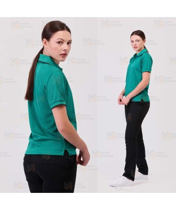 Polo bicolor transpirable de manga corta color verde