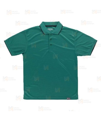 Polo bicolor transpirable de manga corta color verde