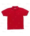 Polo bicolor transpirable de manga corta color rojo