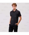Polo bicolor transpirable de manga corta color negro