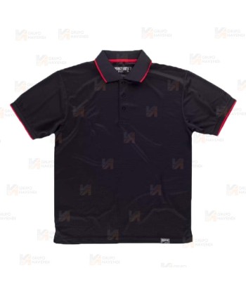 Polo bicolor transpirable de manga corta color negro