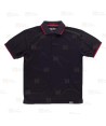 Polo bicolor transpirable de manga corta color negro