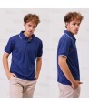 Polo bicolor transpirable de manga corta color azul marino