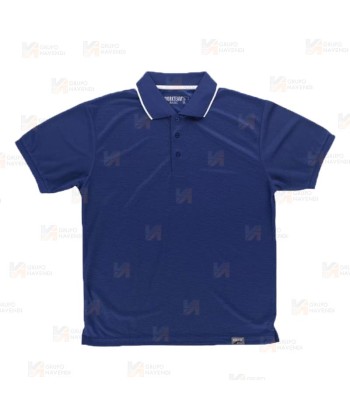 Polo bicolor transpirable de manga corta color azul marino
