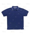 Polo bicolor transpirable de manga corta color azul marino