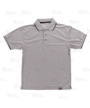 Polo bicolor transpirable de manga corta color gris