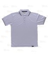 Polo bicolor transpirable de manga corta color blanco