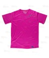 Camiseta deportiva de manga corta en tejido ultra transpirable rosa flúor