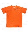 Camiseta deportiva de manga corta en tejido ultra transpirable naranja flúor