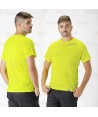 Camiseta deportiva de manga corta en tejido ultra transpirable amarillo flúor