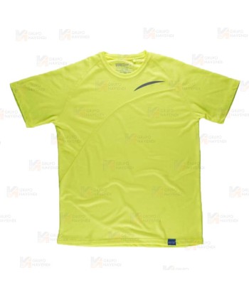 Camiseta deportiva de manga corta en tejido ultra transpirable amarillo flúor