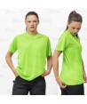 Camiseta deportiva de manga corta en tejido ultra transpirable verde flúor