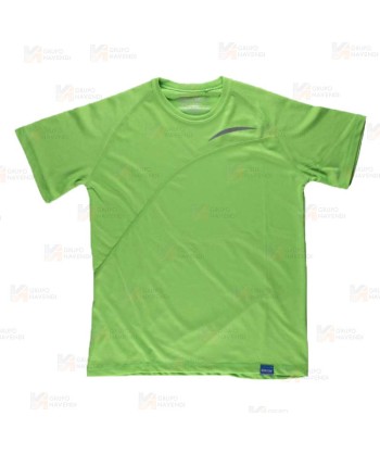 Camiseta deportiva de manga corta en tejido ultra transpirable verde flúor