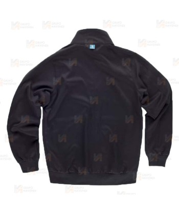 Chaqueta de cuello alto en tejido de microfibra elástico bidireccional color negro