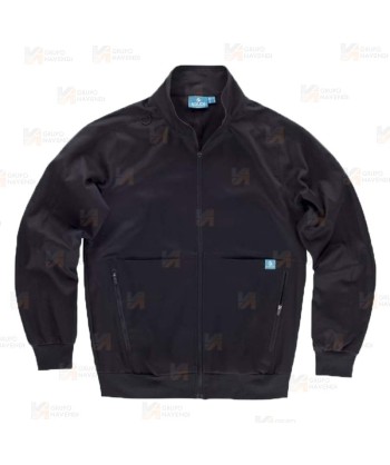 Chaqueta de cuello alto en tejido de microfibra elástico bidireccional color negro