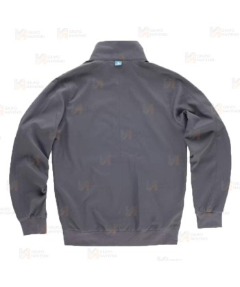 Chaqueta de cuello alto en tejido de microfibra elástico bidireccional color gris