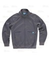 Chaqueta de cuello alto en tejido de microfibra elástico bidireccional color gris