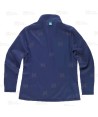 Chaqueta sanitaria de cuello alto en tejido de microfibra elástico para mujer, color Azul marino